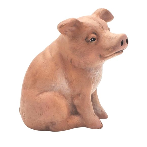 Vintage Hand Painted Pig Ceramic Figurine County Farm Animal Pink‎ Hog - Picture 2 of 5